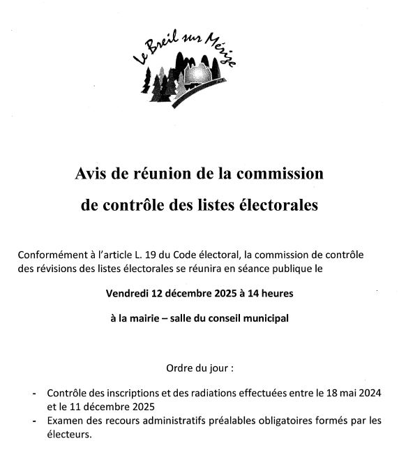 Réunion de la commission de contrôle des listes électorales