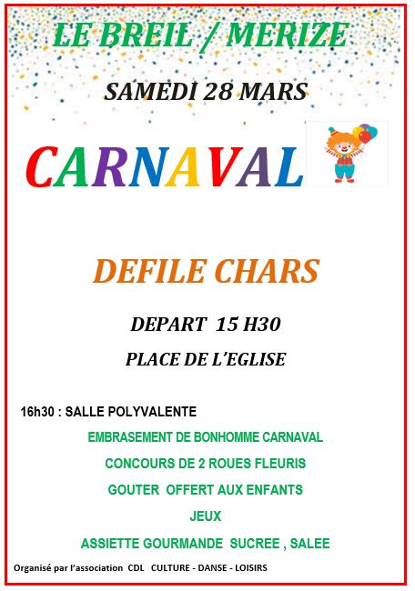 Carnaval le 28 mars